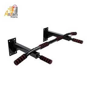 Wall Mounted Pull Up Chin Up Bar - Black ,6 GRIP (1 Pc)